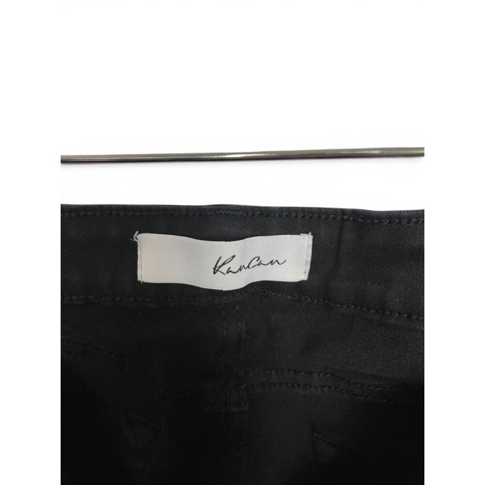 Black distressed Kancan midrise skinny jeans with double raw hem size 29 - Picture 8 of 9
